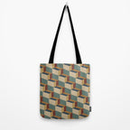 Cuboid Geometric Abstract Shapes Pattern X Tote Bag Gallery Image 2