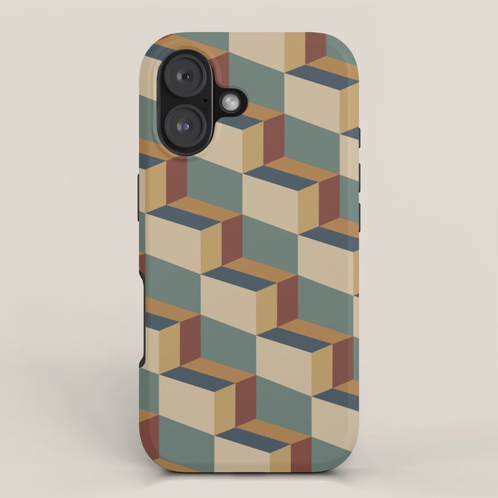 Cuboid Geometric Abstract Shapes Pattern X iPhone Case Gallery Image 1