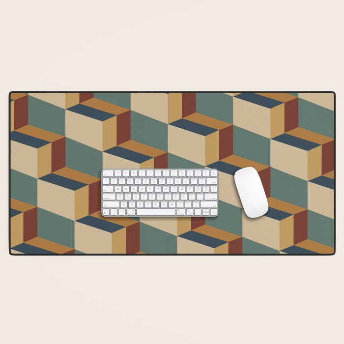 Cuboid Geometric Abstract Shapes Pattern X Desk Mat Gallery Image 1