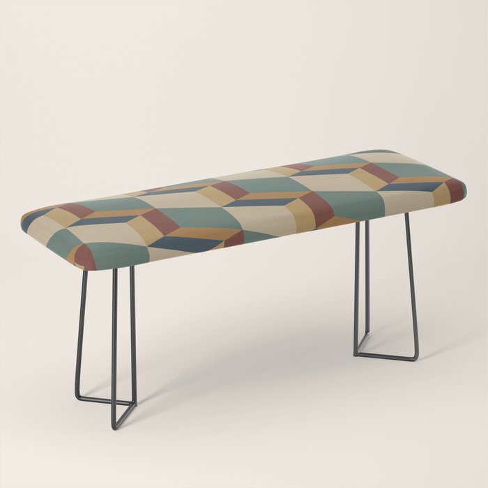 Cuboid Geometric Abstract Shapes Pattern X Bench Gallery Image 1
