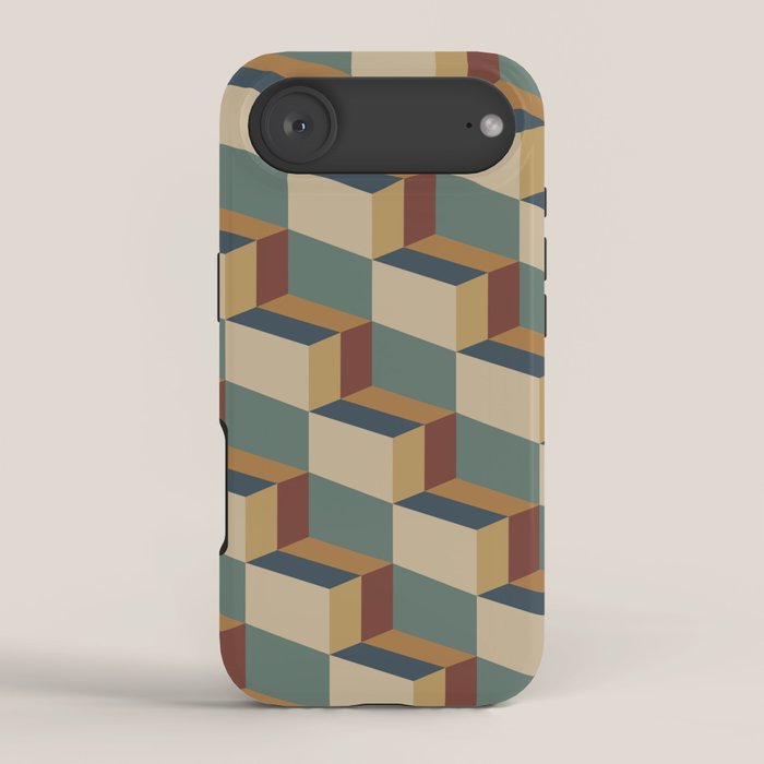 Cuboid Geometric Abstract Shapes Pattern X iPhone Case Gallery Image 2