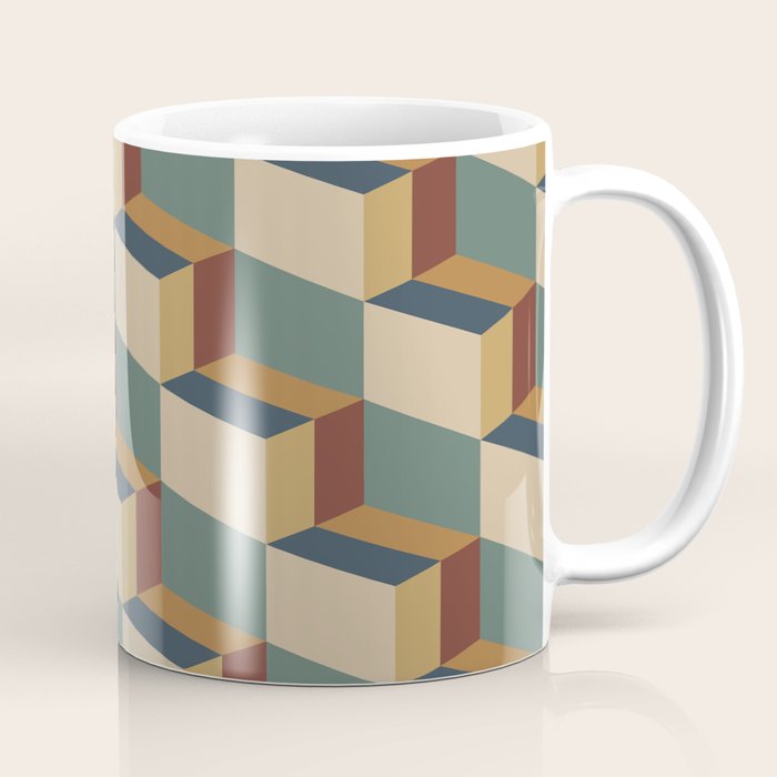 Cuboid Geometric Abstract Shapes Pattern X Coffee Mug Gallery Image 1
