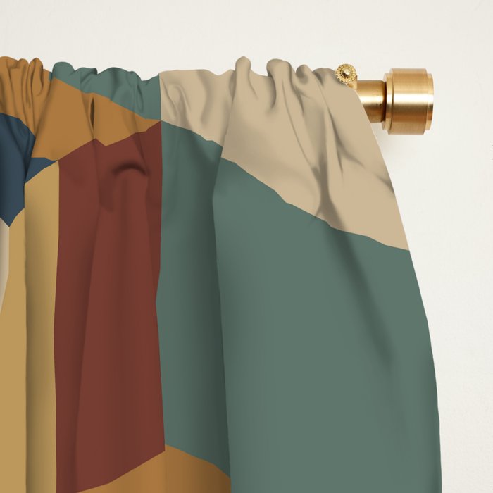 Cuboid Geometric Abstract Shapes Pattern X Window Curtain Gallery Image 2