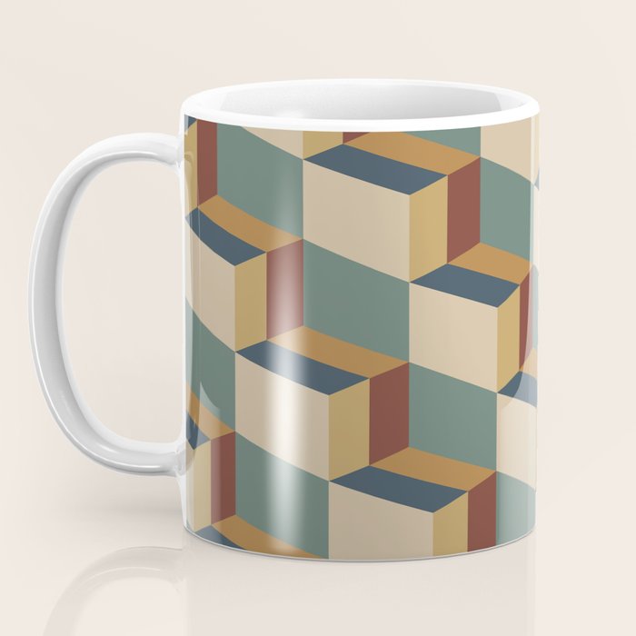 Cuboid Geometric Abstract Shapes Pattern X Coffee Mug Gallery Image 3