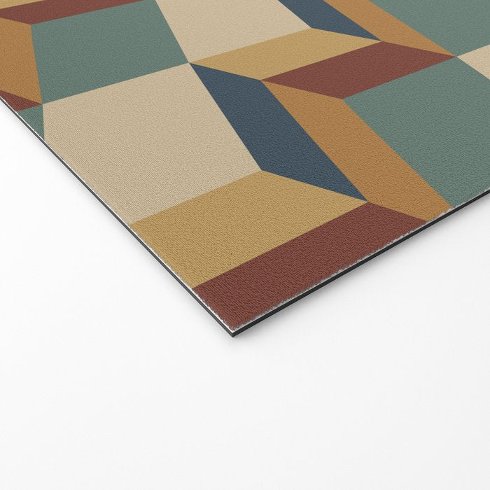 Cuboid Geometric Abstract Shapes Pattern X Welcome Mat Gallery Image 2