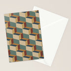 Cuboid Geometric Abstract Shapes Pattern X Stationery Card Gallery Image 2