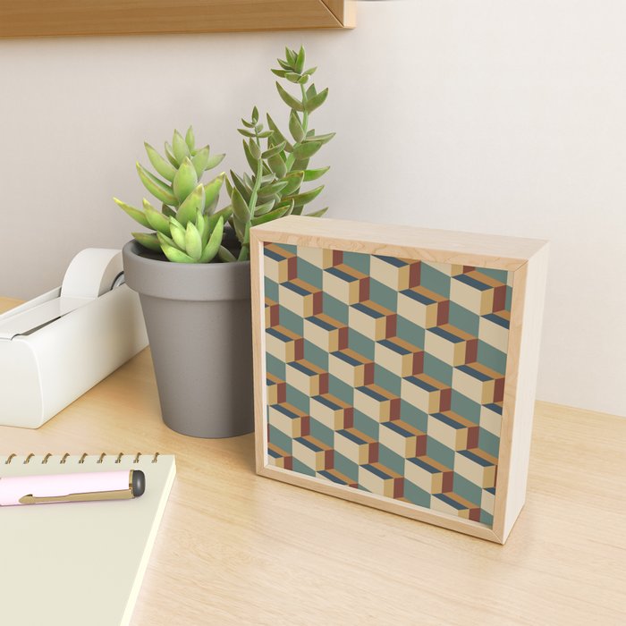 Cuboid Geometric Abstract Shapes Pattern X Mini Art Print Gallery Image 2