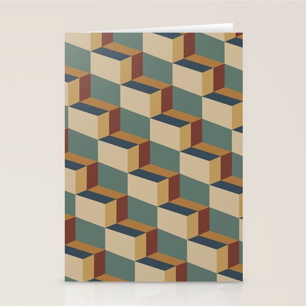 Cuboid Geometric Abstract Shapes Pattern X Stationery Card Gallery Image 1