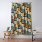 Cuboid Geometric Abstract Shapes Pattern X Window Curtain Gallery Image 5