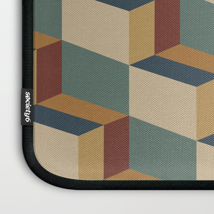 Cuboid Geometric Abstract Shapes Pattern X Laptop Sleeve Gallery Image 3