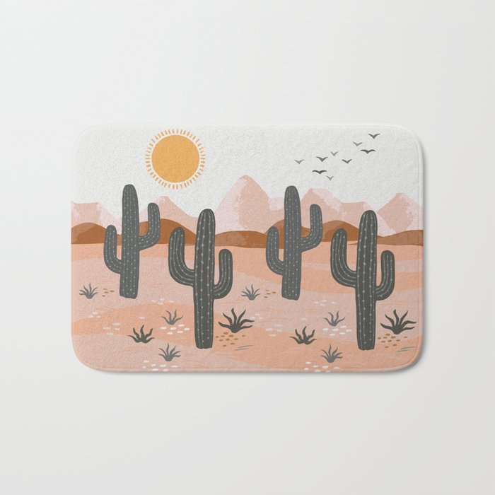 Cacti Desert Landscape Bath Mat Gallery Image 1
