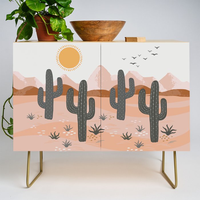 Cacti Desert Landscape Credenza Gallery Image 1