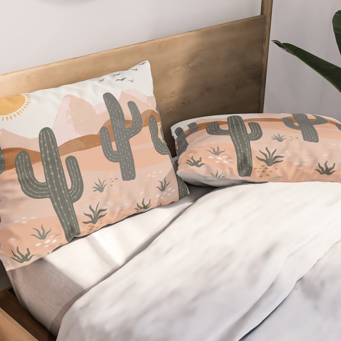 Cacti Desert Landscape Pillow Sham Gallery Image 2