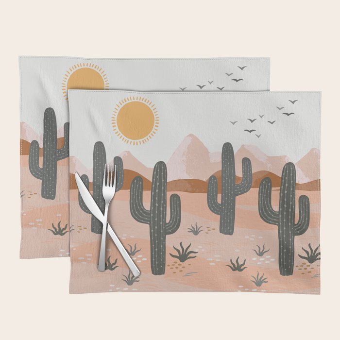 Cacti Desert Landscape Placemat Gallery Image 1