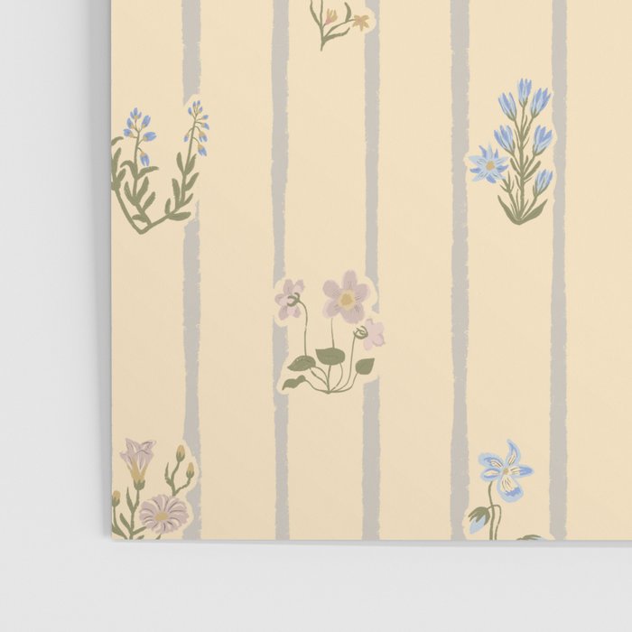 Cozy Cottage Flowers With Stripes Poster Gallery Image 3