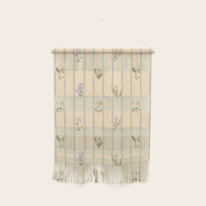 Cozy Cottage Flowers With Stripes Wall Hanging Gallery Image 1