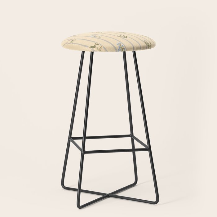 Cozy Cottage Flowers With Stripes Stool Gallery Image 1