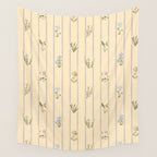 Cozy Cottage Flowers With Stripes Wall Tapestry Gallery Image 4