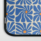 Vintage blue flower art pattern Laptop Sleeve Gallery Image 3