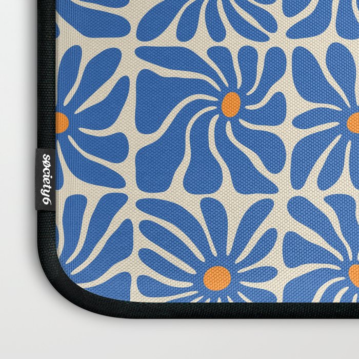 Vintage blue flower art pattern Laptop Sleeve Gallery Image 3