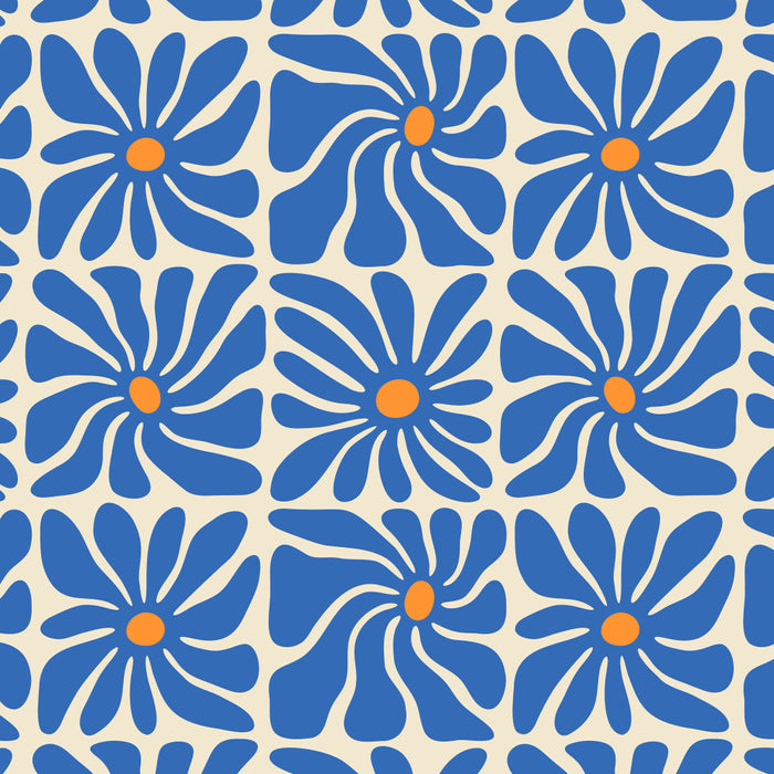 Vintage blue flower art pattern Coffee Mug Gallery Image 2