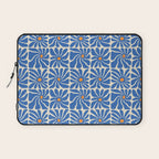 Vintage blue flower art pattern Laptop Sleeve Gallery Image 1