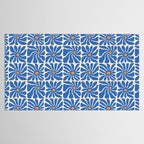 Vintage blue flower art pattern Tablecloth Gallery Image 2
