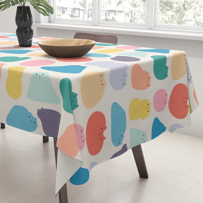 Cat Landscape 168 - Colourful Cats Tablecloth Gallery Image 3