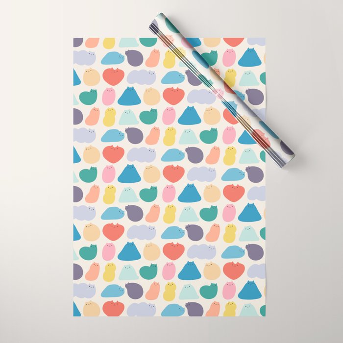 Cat Landscape 168 - Colourful Cats Wrapping Paper Gallery Image 1