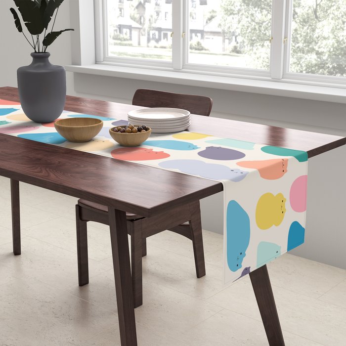 Cat Landscape 168 - Colourful Cats Table Runner Gallery Image 2