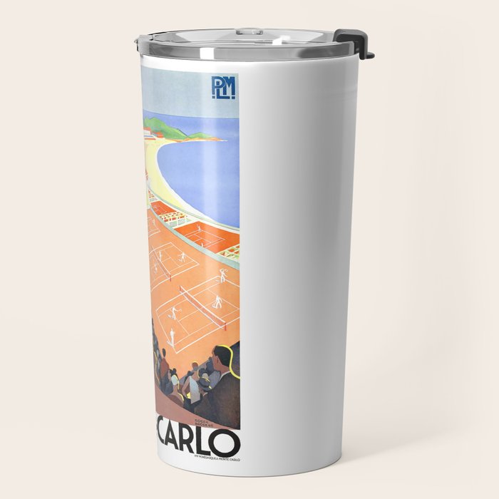 1930 MONTE CARLO Tennis Monaco Travel Poster Travel Mug Gallery Image 2