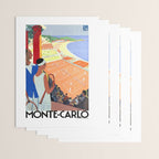 1930 MONTE CARLO Tennis Monaco Travel Poster Wrapping Paper Gallery Image 3