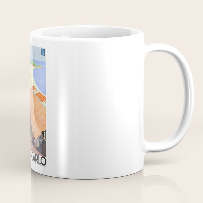 1930 MONTE CARLO Tennis Monaco Travel Poster Coffee Mug Gallery Image 1