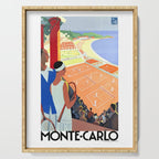 1930 MONTE CARLO Tennis Monaco Travel Poster Serving Tray Gallery Image 1