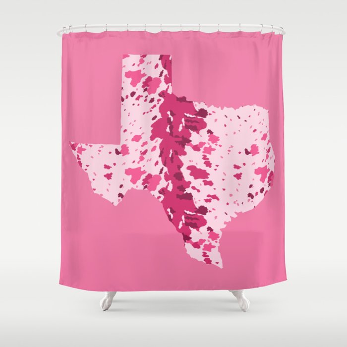 Texas Pink Longhorn Shower Curtain Gallery Image 1