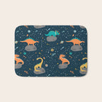 Dinosaurs Floating on an Asteroid Bath Mat Gallery Image 1