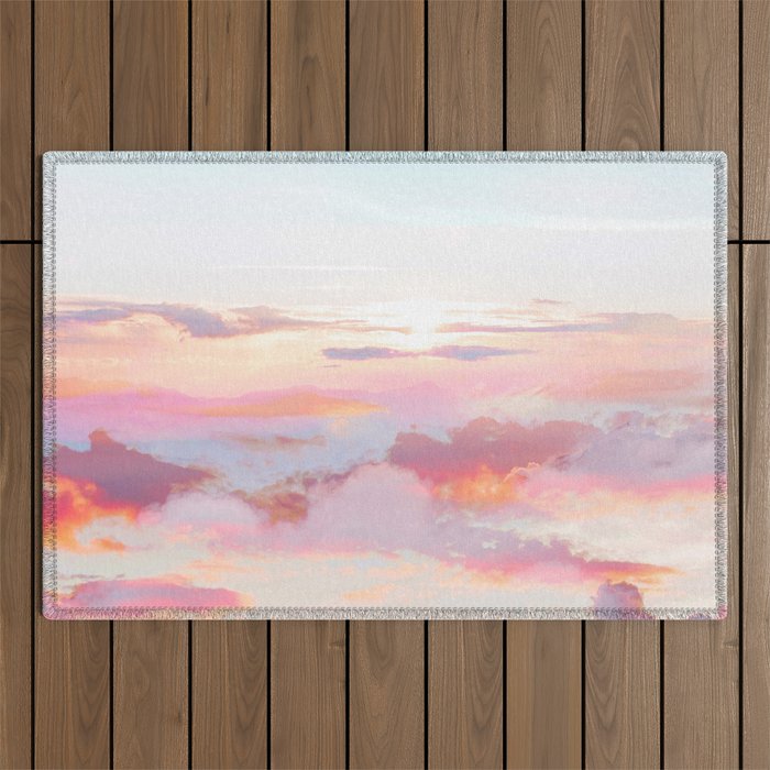 Blush Clouds #digital #photography Outdoor Rug Gallery Image 1