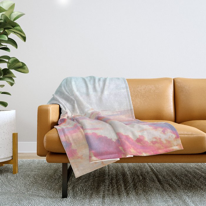 Blush Clouds #digital #photography Throw Blanket Gallery Image 1