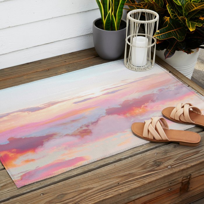 Blush Clouds #digital #photography Outdoor Rug Gallery Image 2