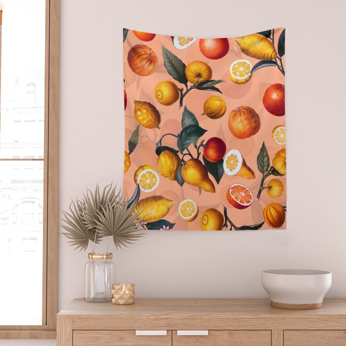 Vintage Fruit Pattern XXV Wall Tapestry Gallery Image 2