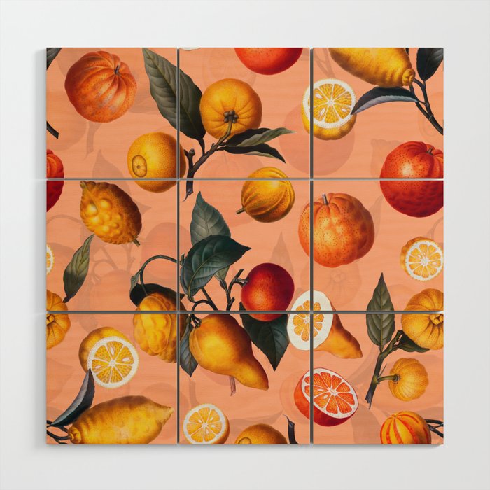 Vintage Fruit Pattern XXV Wood Wall Art Gallery Image 1