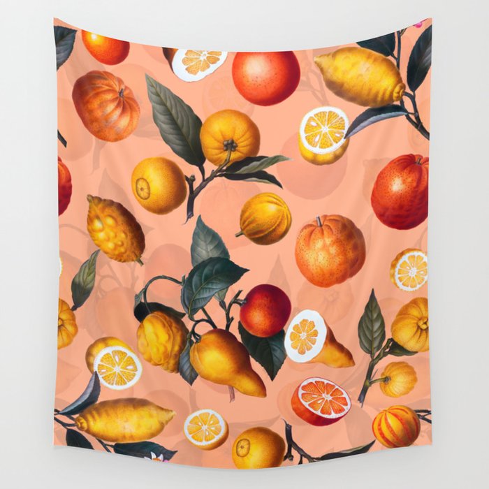 Vintage Fruit Pattern XXV Wall Tapestry Gallery Image 4