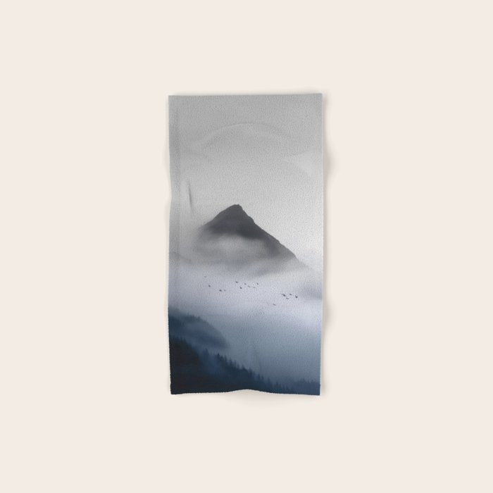 Still Summit - Birds Over Foggy Ridge Bath Towel Gallery Image 1