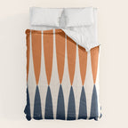 Abstract Shapes 106 Pattern in vintage Orange and Navy Blue  Comforter Gallery Image 6
