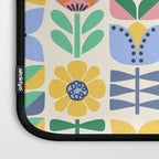 Retro Folk and Floral Colorful Pastel Flower Grid Cream Laptop Sleeve Gallery Image 3