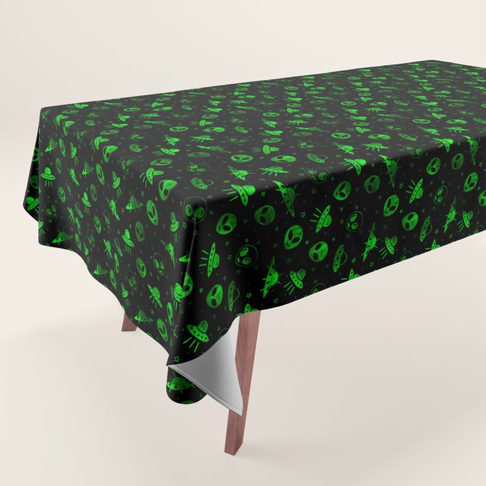 Aliens And Ufos Pattern Tablecloth