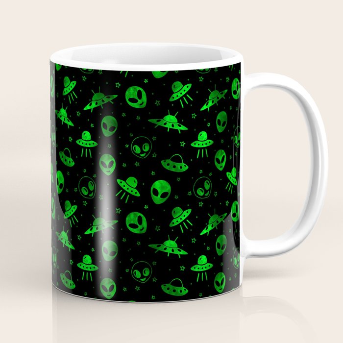 Aliens and UFOs Pattern Coffee Mug Gallery Image 1