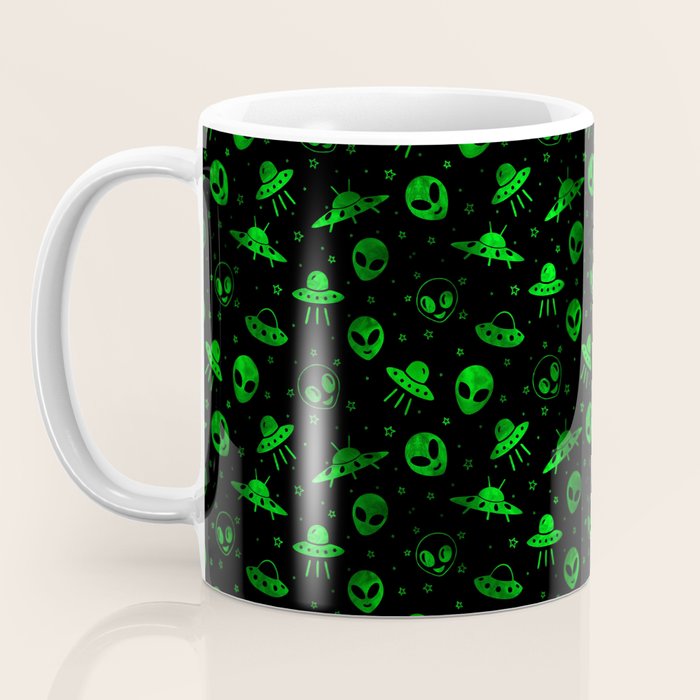 Aliens and UFOs Pattern Coffee Mug Gallery Image 3