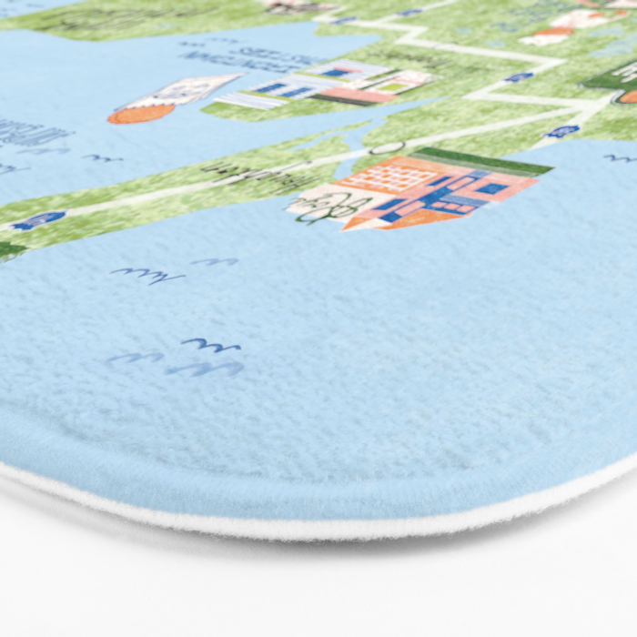 Map of Northern Michigan - Pasty Tour in Blue Bath Mat Gallery Image 3
