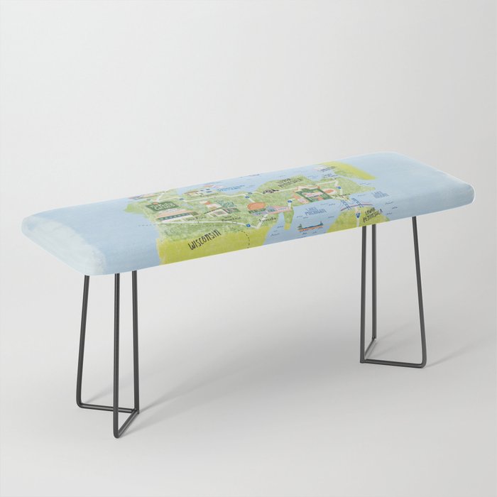 Map of Northern Michigan - Pasty Tour in Blue Bench Gallery Image 1